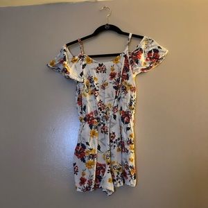 floral off the shoulder romper